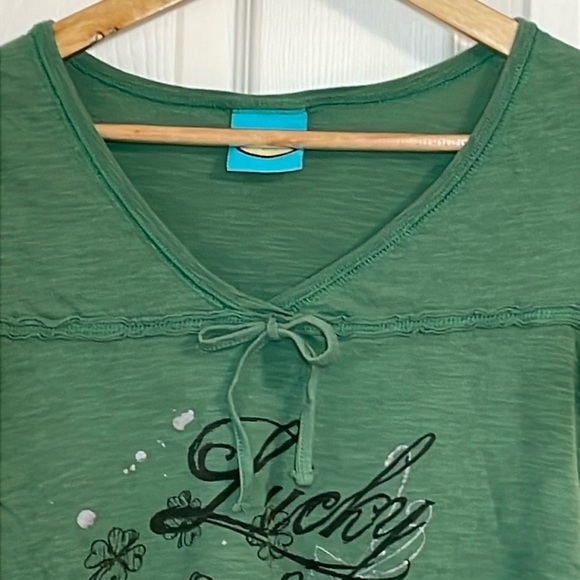 2010s CareBears Lucky Bear Green Top, Small - Picture 2 of 6